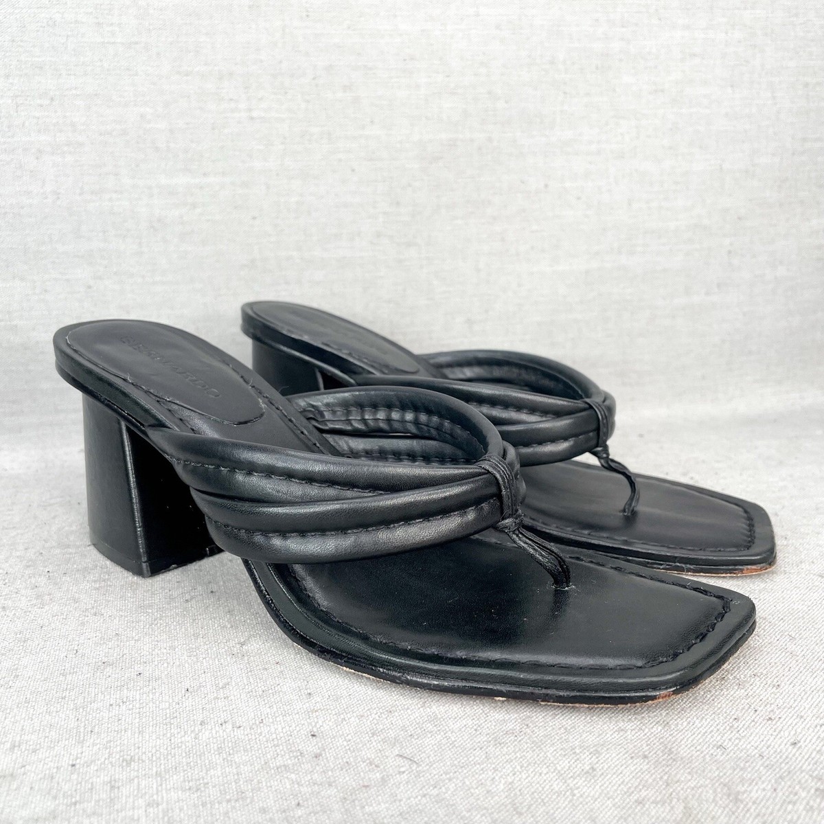 Bernardo Black Patent Low Heel Sandals Bernardo Womens 8M Miami