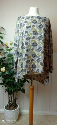 YESSICA Bluse Gr. XL Neuwertig   Floraler Print, Oversize-Schnitt mit Rücken-Zip