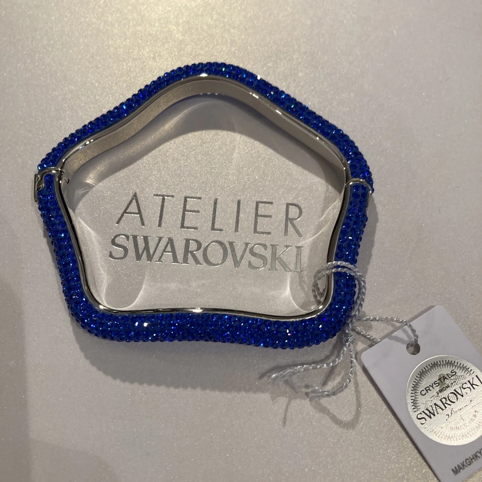 Pulsera Swarovski Atelier Cristal Tigris Azul Chapado en Paladio 5484199 Nueva en Caja Foto 2 de 4