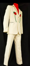 Men 2Pc Custom Made Floral Embroidered Country Western Wedding Cocktail Outfit