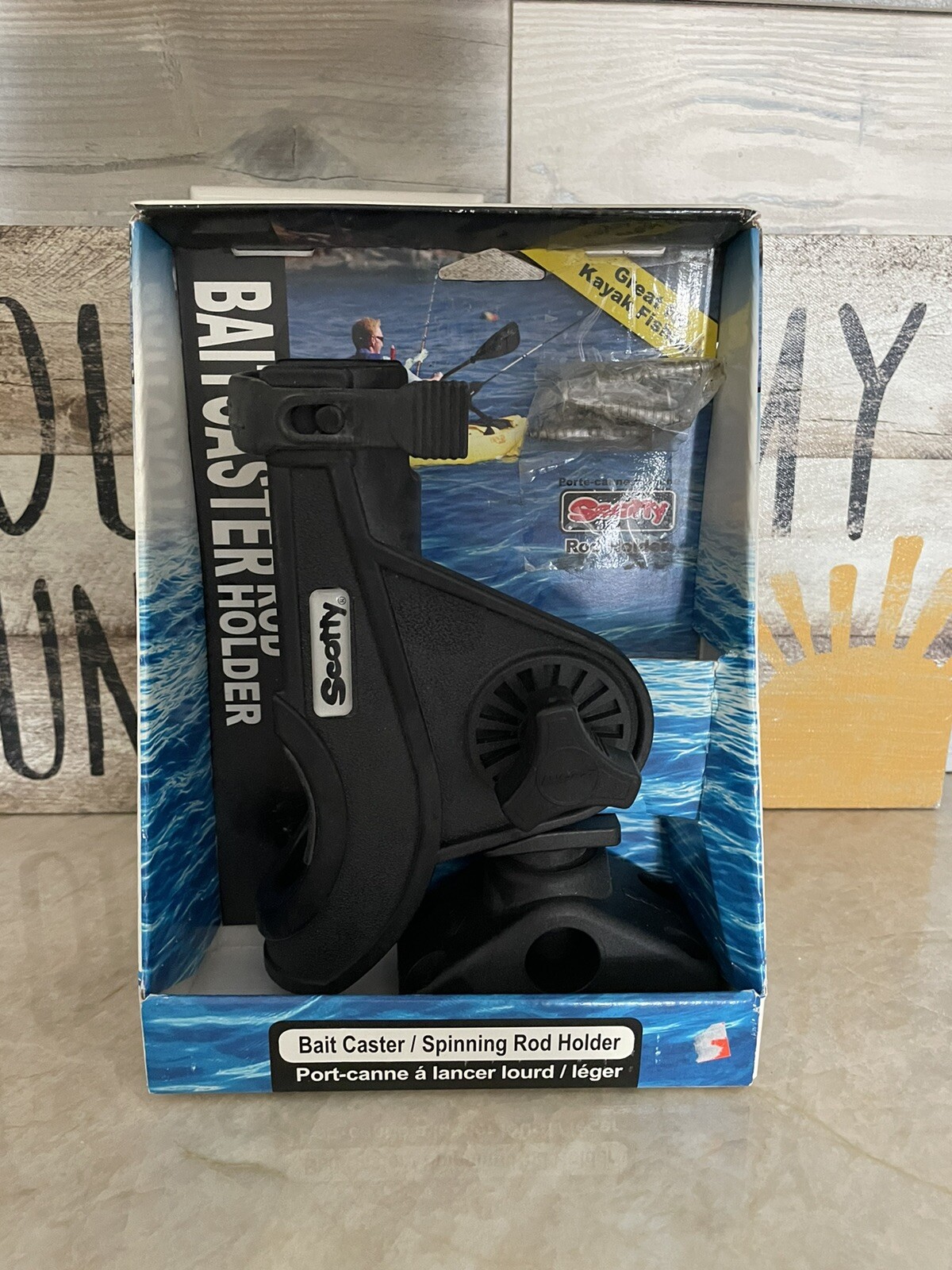 Scotty 280 Bait Caster/Spinning Rod Holder w/ 241 Deck/Side Mount - Black