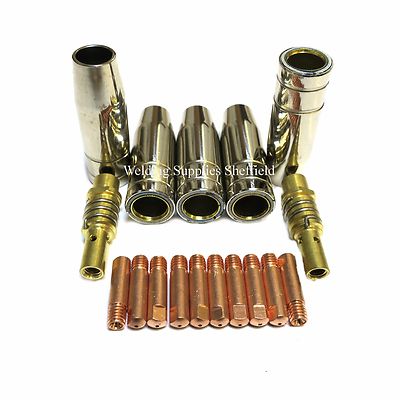 17 tlg MIG/MAG Brenner Schweißbrenner MB15 AK Schweißen Verbrauchsmaterial Ersatzteilset