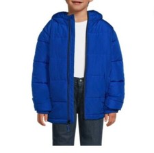 Swiss Tech Boys ROYAL BLUE Winter Puffer Jacket Coat Insulated Hood Sz XL 14-16