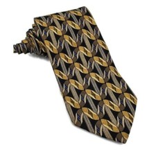 Gianfranco Ruffini Italy Tie 100% Silk Imported Made in the USA Brown Tan Gold