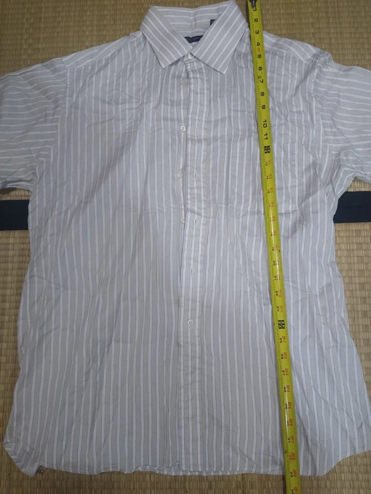 Vintage Burberry London crema gessata abbottonata (taglia large 16 5) 100% cotone