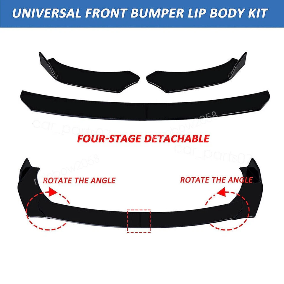 For Mitsubishi 3000GT Side Skirt+Front & Rear Bumper Lip Splitter Spoiler Glossy Foto 3 de 4