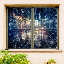 3D White Number A061 Window Film Print Sticker Cling Stained Glass UV Zoe