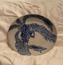 louisville stoneware large platter with bird15 1/2x13