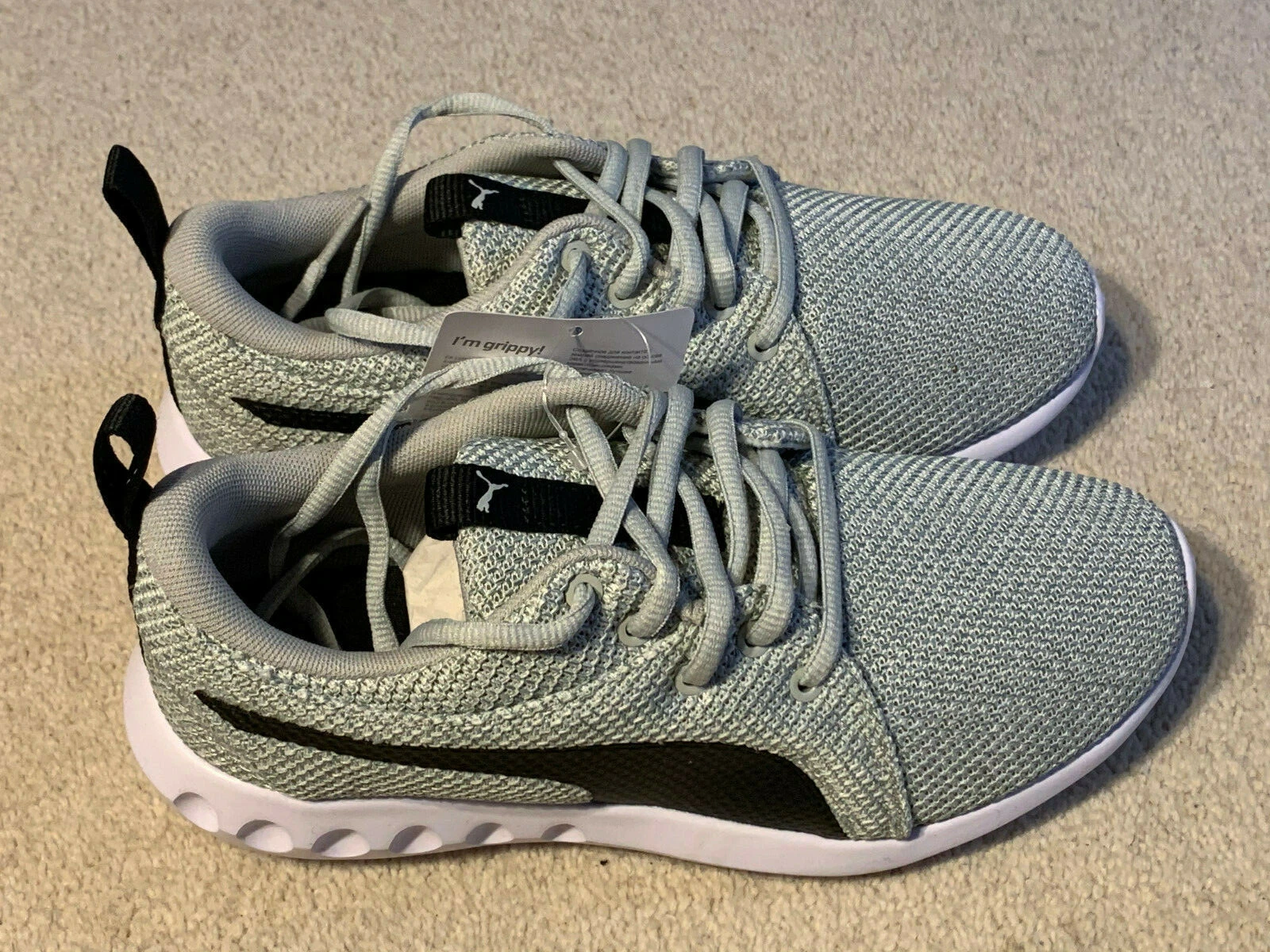 Puma Carson 2 B Knit scarpe da ginnastica ragazzo grigio nero nuove