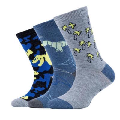 Skechers Kinder Socken 3 Paar Strümpfe Jungen Sparpack Fashion Dinosaurier