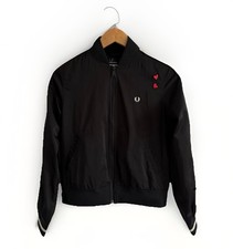 Fred Perry x Amy Winehouse Track Jacket UK 8 nero bomber con zip retrò