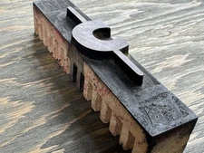 Antique Letterpress WOOD TYPE Printing Block - Cent Symbol
