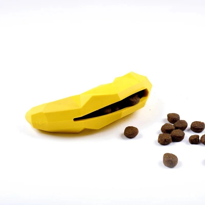 Jouet À Mâcher En Caoutchouc Avec Distributeur - Jaune Orange - Photo 3/4