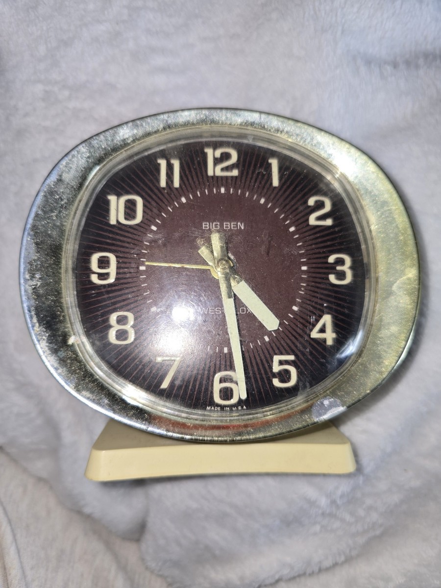 Vintage 1970s Westclox Big Ben Alarm Clock Glows In The Dark 5