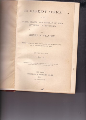 #ad 1890 RARE Books W Gold Guild quot;DARKEST AFRICAquot; Henry Stanley 2 Vols. $53.99