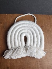 White Rainbow Macrame Wall Hanging 7.5" By 7.5"