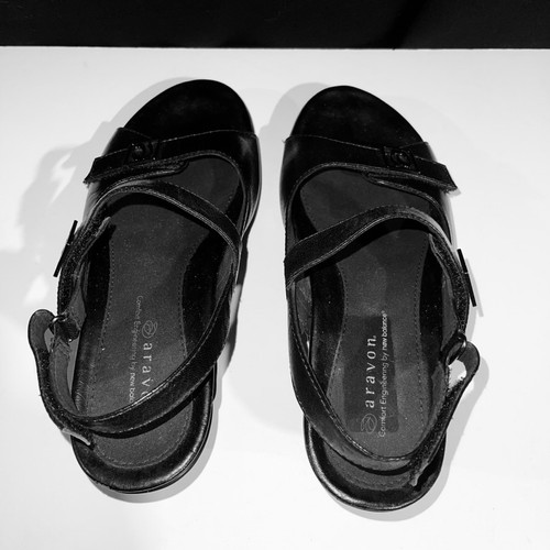 Aravon by New Balance Ladies Ava Dress Sandals Black Leather Size 8D WSAD28K - Picture 11 of 16