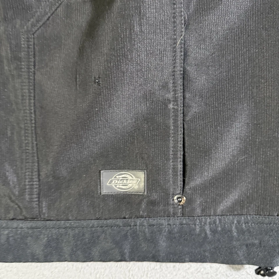 Dickies Storm Jacket Mens XL Black Hooded Full Zip Windbreaker Embroidered - Image 2 of 4