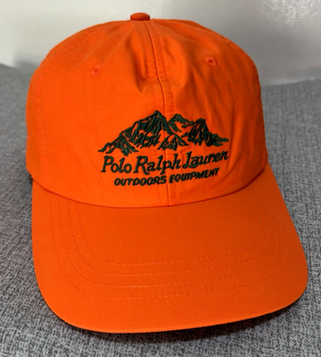 NWT POLO Ralph Lauren OUTDOOR MOUNTAIN GUIDE HAT Strapback HUNTERS ORANGE Cap OS