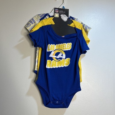 Los Angeles Rams NFL Baby Infant Size 3 Piece Creeper Bodysuit Combo Set 18-24mo