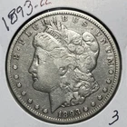 1893-CC MORGAN SILVER DOLLAR, VF DETAILS