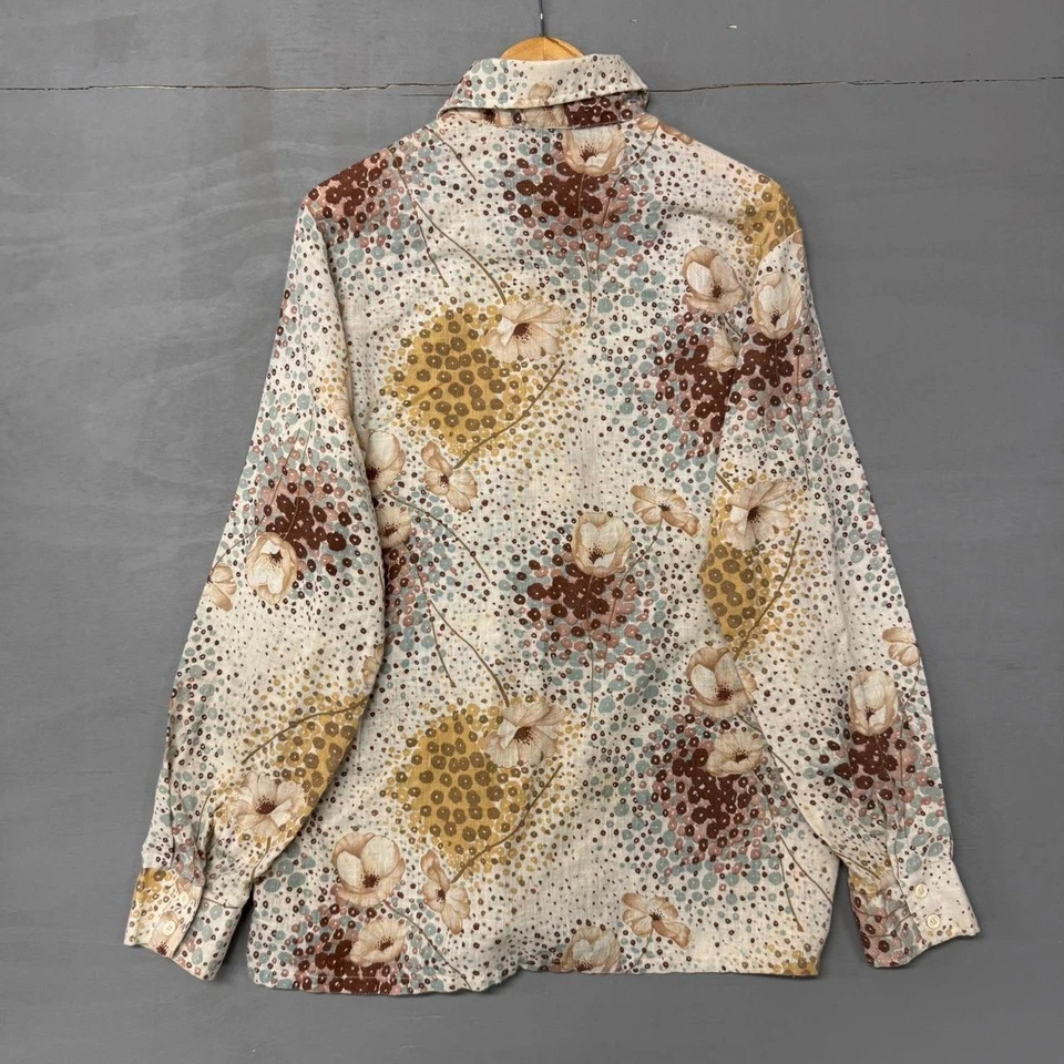 Camisa Western Vintage Sears Jeans Articulada Floral Loca Cuello Ancho Abotonada XL Foto 4 de 4