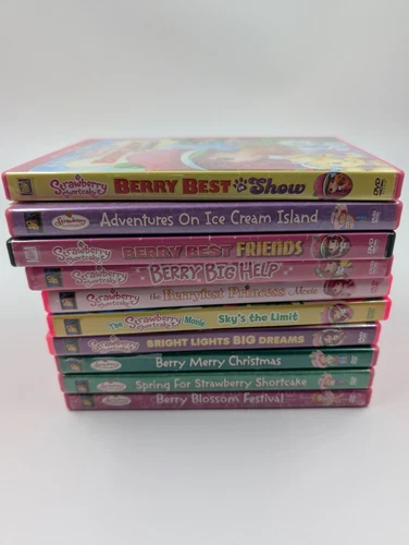 Lot Of 10 Strawberry Shortcake DVD Sky's The Limit Big Help Christmas Very Good
