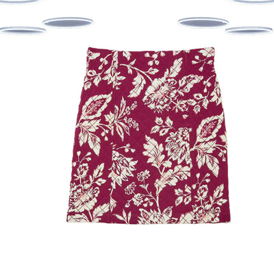 Ex Fat Face Damen Rock - Jacquard Stepp Jersey Burgund Rosa (Größe 12)