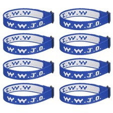 8Pcs W.W.J.D Bracelets, Christian Gifts Wristbands, Blue