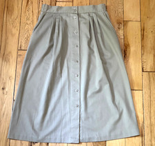 VINTAGE NORTHERN ISLES BEIGE FRONT BUTTON MIDI SKIRT, 2 POCKETS, SIZE 10