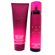Pack of 2 Bath  Body Works FRUITY MUSK Fine Fragrance Mist  Body Cream Set