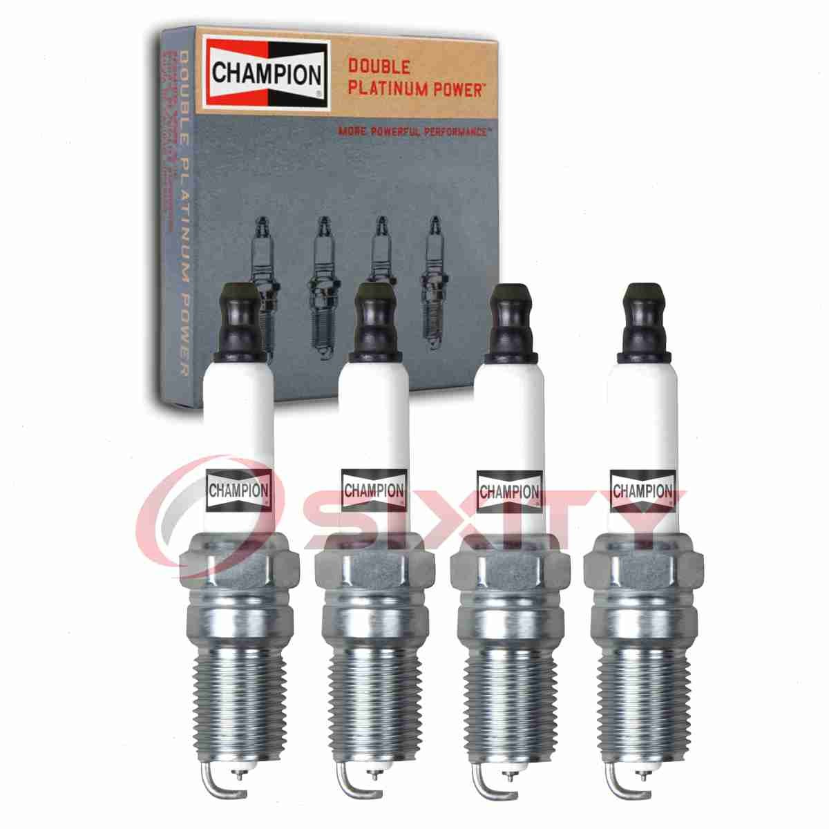 4 pc Champion Double Platinum Spark Plugs for 2006-2007 Mazda 5 2.3L L4 wo
