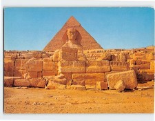 Postcard The Great Sphinx and the pyramid of Kephre Giza Egypt