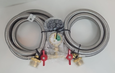 #ad New High Pressure Gas Connector Kit 1 4quot; Braided SS 350PSI Dual Line $29.99