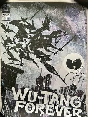 WU-TANG CLAN FOREVER POSTER NYC MSG SIGNED RZA & SANFORD GREENE 7