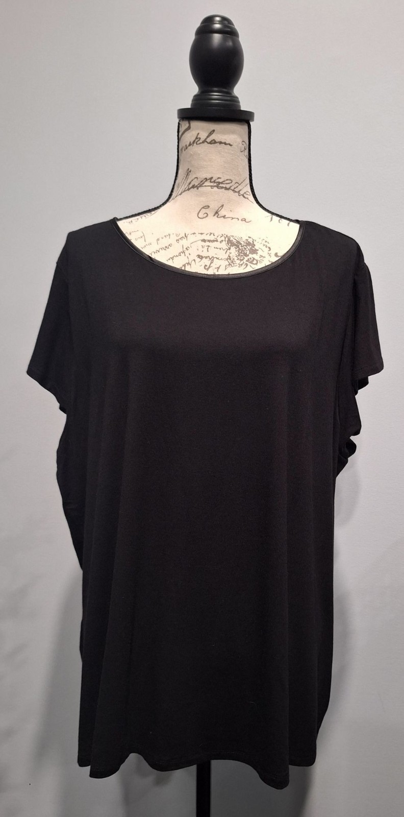 Tahari Black Viscose Blend Blouse Plus Size 3X New