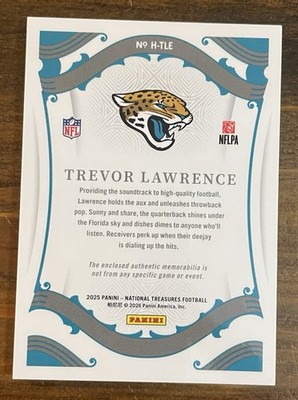 Panini 2025 National Treasures Trevor Lawrence Heirlooms Patch /10 Jaguars