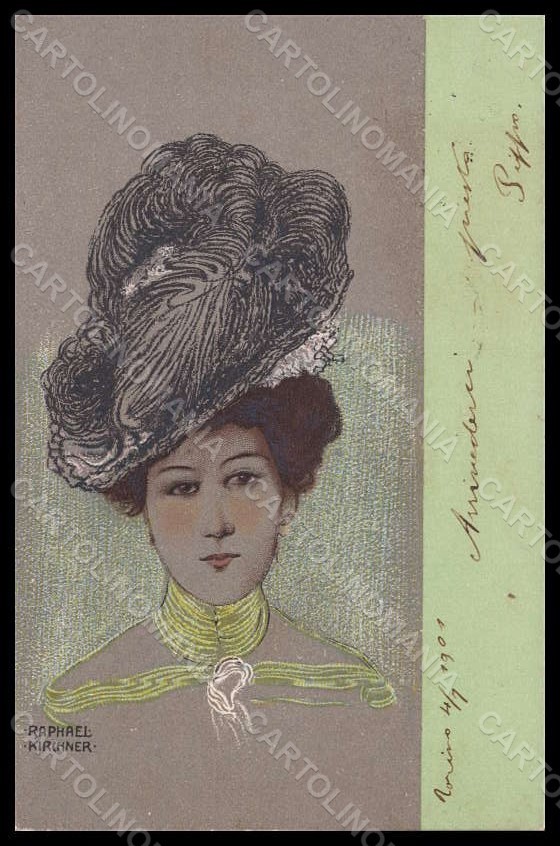 Artista Firmato Kirchner R. Fashion Glamour Lady D.31/1-6 Art Nouveau pc VK7729