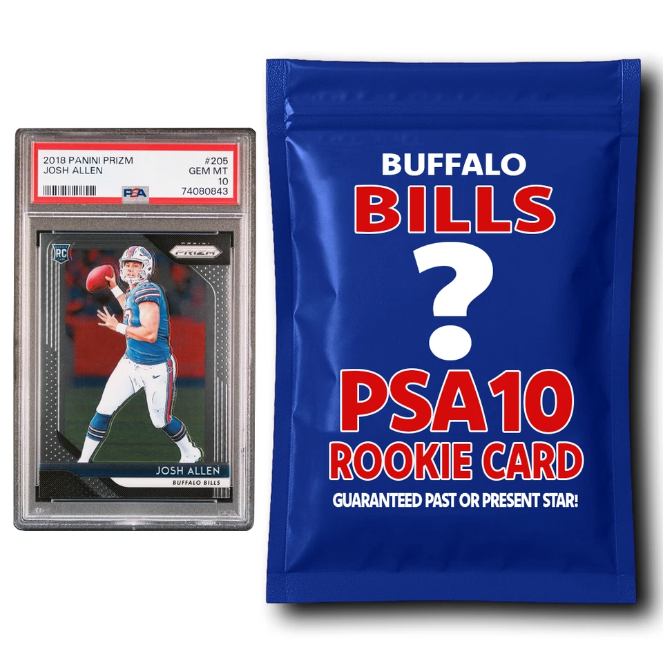 HOFSM.COM HALL OF FAME SPORTS MEMORABILIA Buffalo Bills PSA 10 Graded Rookie Card Mystery Pack