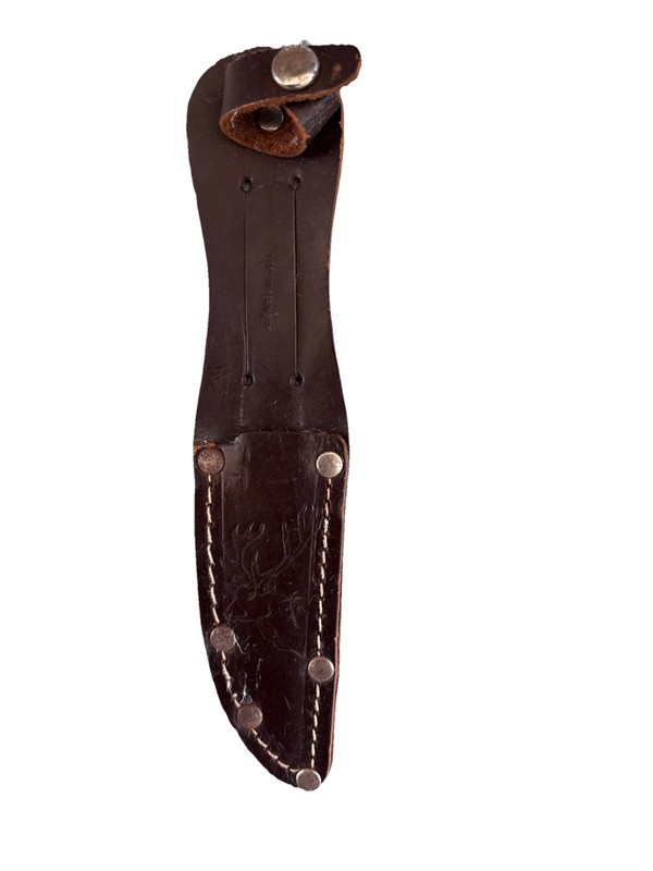Vintage Brown Leather Fixed Blade Knife Sheath Germany Fits Up To 2.75” Blade