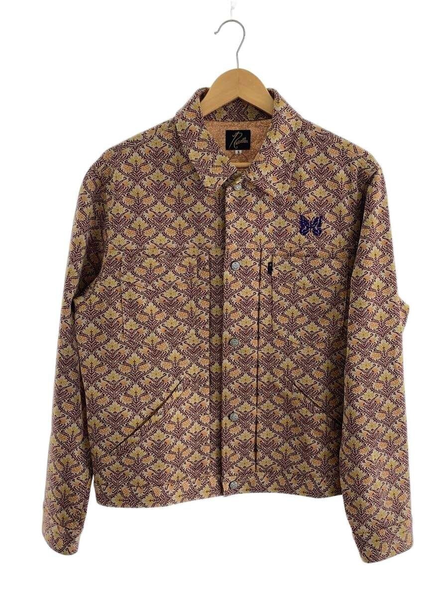 Needles S Polyester Allover Pattern Jacket Beige … - image 1