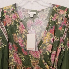 NWT MONSOON maxi dress Forest Green Floral Theme UK Sz.8 US Sz 4