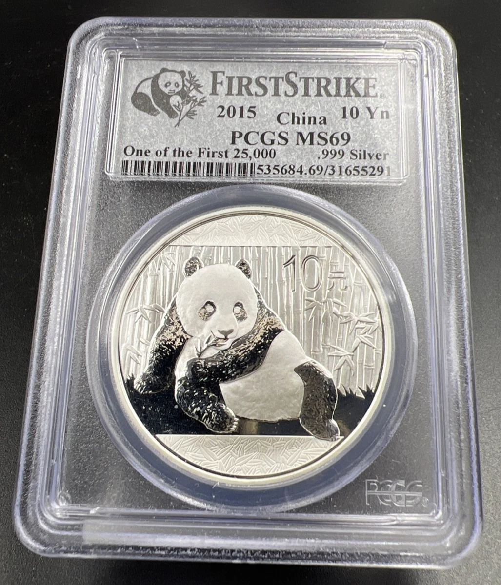 Chinese Panda MS 69 Graded Business Silver Bullion Coins 1 oz
