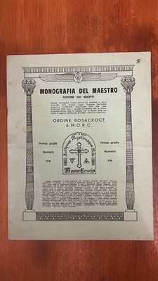 MONOGRAPHIE DES MEISTERS - Sektion der Neulinge - ROSENKREUZORDEN A.M.O.R.C.
