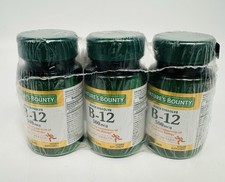 3 Pack Nature's Bounty Vitamin B-12 - 500mcg - 300 Tablets EXP 09/2026 