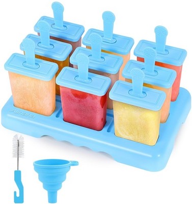Eis Lolly Formen mit Stäbchen, 9 Hohlräume Eis am Stiel Form, Lebensmittelqualität