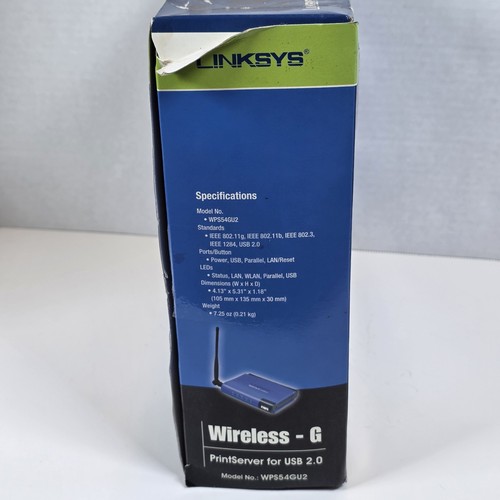 Linksys Wireless-G Print Server for USB 2.0 WPS54GU2 - Picture 3 of 7