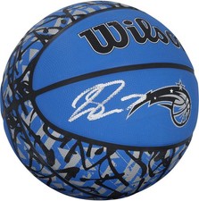 Jalen Suggs Orlando Magic Signed Wilson Grafitti Black and Blue Logo Basketball