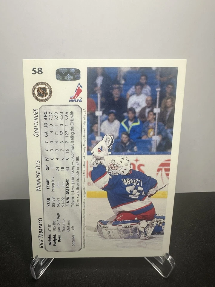 1992-93 Upper Deck - #58 Rick Tabaracci In-Person ON-CARD AUTO - Image 2 of 2