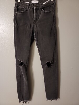 Bershka Gray Raw Hem Skinny Leg Denim Jeans Size 2 Distressed | eBay
